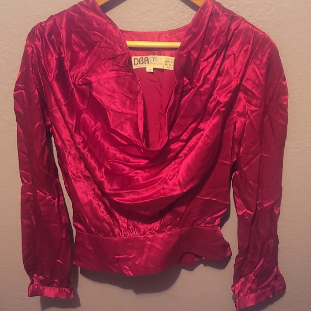 Women's Red Satin Top